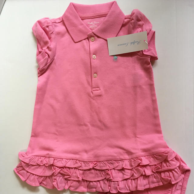 Ralph Lauren(ラルフローレン)の新品★ラルフローレン★　女の子　半袖ワンピース　12Ｍ　80ｃｍ　ピンク キッズ/ベビー/マタニティのベビー服(~85cm)(ワンピース)の商品写真