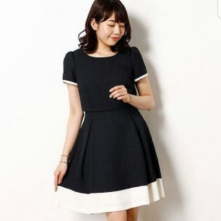 レッセパッセ(LAISSE PASSE)のレッセパッセ　新品　バイカラーワンピース小さいサイズ(ミニワンピース)