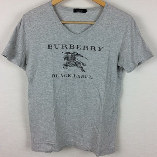 バーバリーブラックレーベル(BURBERRY BLACK LABEL)の美品 BURBERRY BLACK LABEL 半袖Tシャツ グレー サイズ2(Tシャツ/カットソー(半袖/袖なし))