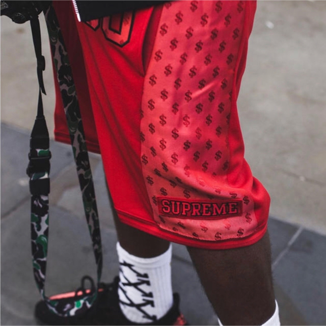 希少 L supreme 18ss Monogram Short red