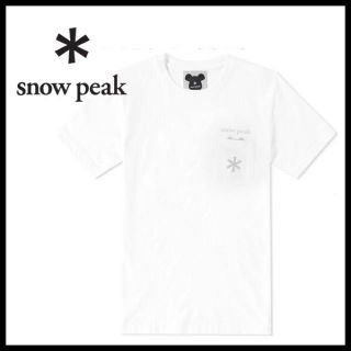 スノーピーク(Snow Peak)のコラボ★ベアブリック x スノーピーク ホワイト Tシャツ XL(Tシャツ/カットソー(半袖/袖なし))