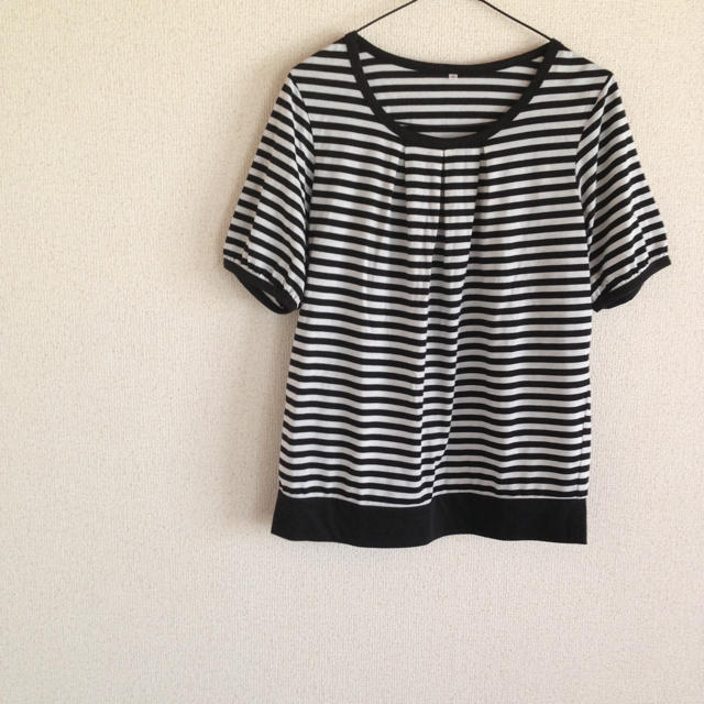 白×黒ボーダー Tシャツ レディースのトップス(Tシャツ(半袖/袖なし))の商品写真