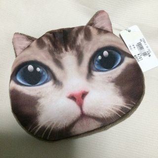 新品★猫顔ポーチ♡ブラウン(その他)