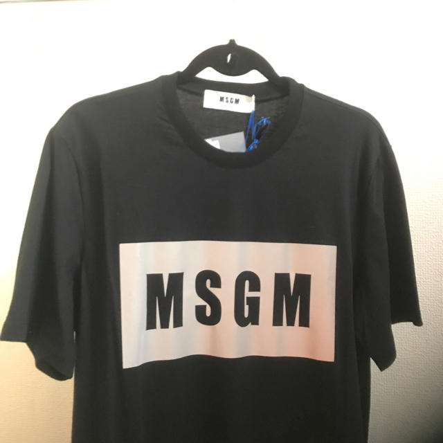 MSGM - MSGM Tシャツ ボックス ロゴ 黒 ブラック シルバー の通販 by ...