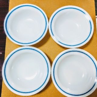 パイレックス(Pyrex)のオールドパイレックス　ブルーライン　サラダボウル5点セット　未使用品(食器)