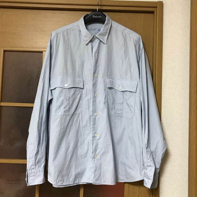 porter classic roll up shirt ブルーストライプ M