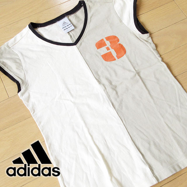 adidas(アディダス)の超美品 Mサイズ アディダス レディース 配色切替 半袖Tシャツ レディースのトップス(Tシャツ(半袖/袖なし))の商品写真
