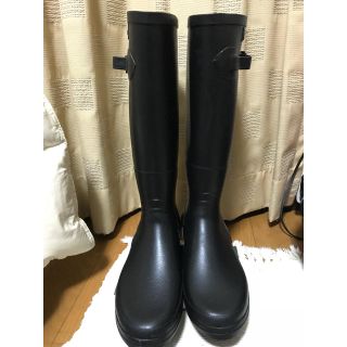 エーグル(AIGLE)の❁美品❁AIGLE✩エーグル✩レインブーツ✩38✩ブラック(レインブーツ/長靴)