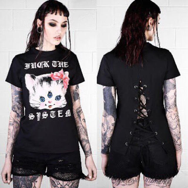 【DISTURBIA】SYSTEM TIE BACK TOP レディースのトップス(Tシャツ(半袖/袖なし))の商品写真