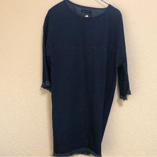 サンゴ(sango)のデニム ワンピース 七分袖 新品(ひざ丈ワンピース)