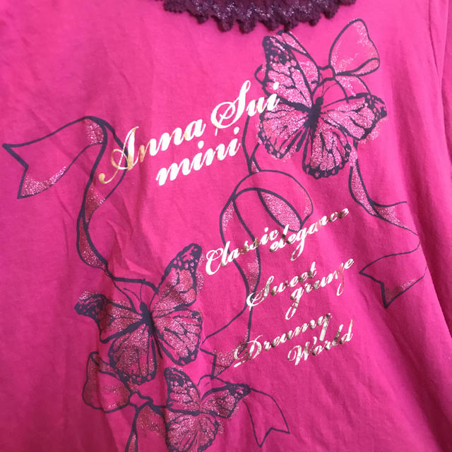 ANNA SUI mini(アナスイミニ)のアナスイミニ カットソー 120cm  ピンク ANNA SUI mini キッズ/ベビー/マタニティのキッズ服女の子用(90cm~)(Tシャツ/カットソー)の商品写真
