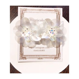 PEARL...swarovskicrystal×flowerイヤリング・ピアス(イヤリング)