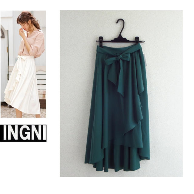 INGNI(イング)の2018最新★INGNIイング★サッシュ付ツイルラップイレヘムスカート レディースのスカート(ロングスカート)の商品写真