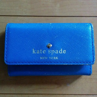 ケイトスペードニューヨーク(kate spade new york)のKate spade ケイトスペード　名刺入れ　ブルー(名刺入れ/定期入れ)