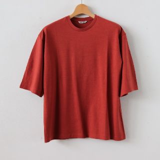 コモリ(COMOLI)の新品 18SS AURALEE Tシャツ サイズ3 ブリック 赤(Tシャツ/カットソー(半袖/袖なし))