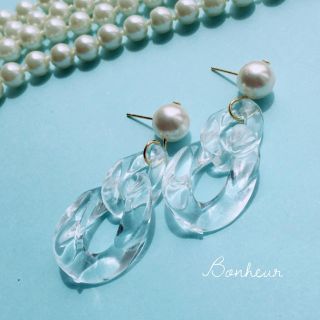 パール×クリアリング　さわやかピアス(ピアス)