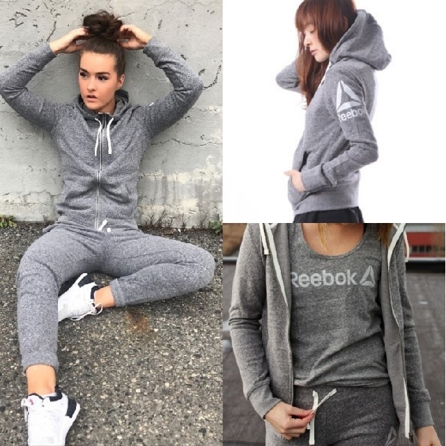 新品　Reebok　薄手　スウェット　パーカー　セットアップ　M