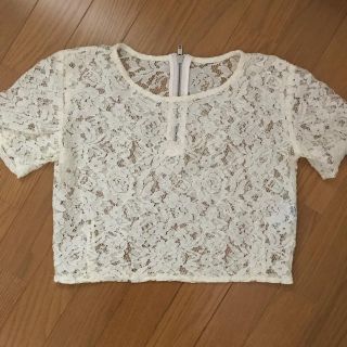 マウジー(moussy)のmoussyレースショート丈トップス(Tシャツ(半袖/袖なし))