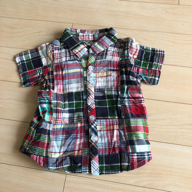 LAGOM(ラーゴム)の半袖チェックシャツ キッズ/ベビー/マタニティのキッズ服男の子用(90cm~)(ブラウス)の商品写真