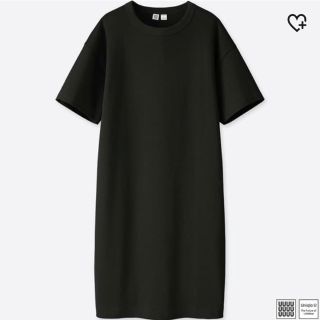 ユニクロ(UNIQLO)のM/クルーネックTワンピース(ひざ丈ワンピース)