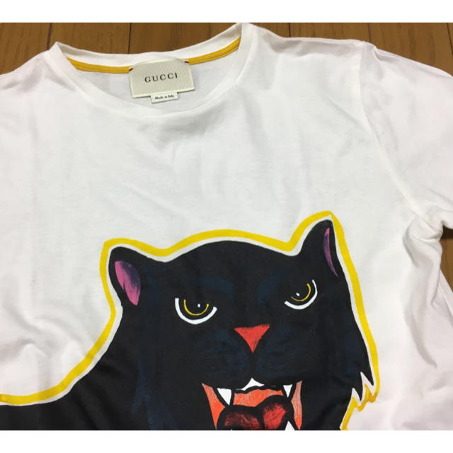 Gucci(グッチ)の●GUCCIグッチ17ssパンサーアップリケTシャツ●チルドレンズ12歳大人も レディースのトップス(Tシャツ(半袖/袖なし))の商品写真