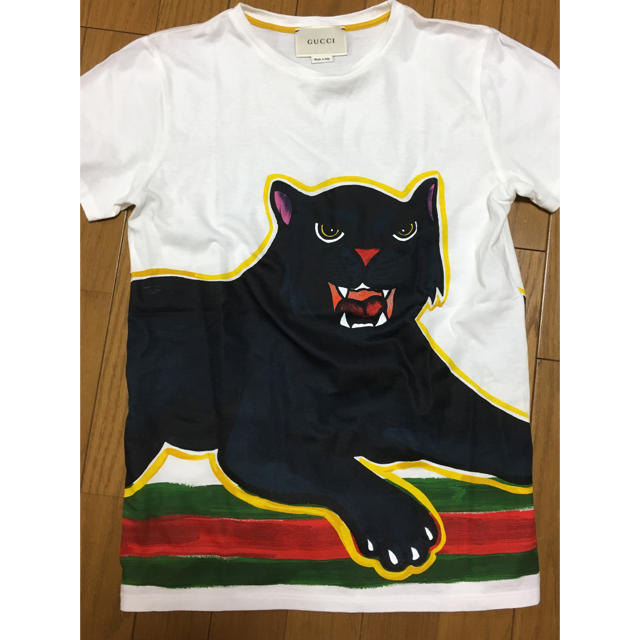 Gucci(グッチ)の●GUCCIグッチ17ssパンサーアップリケTシャツ●チルドレンズ12歳大人も レディースのトップス(Tシャツ(半袖/袖なし))の商品写真