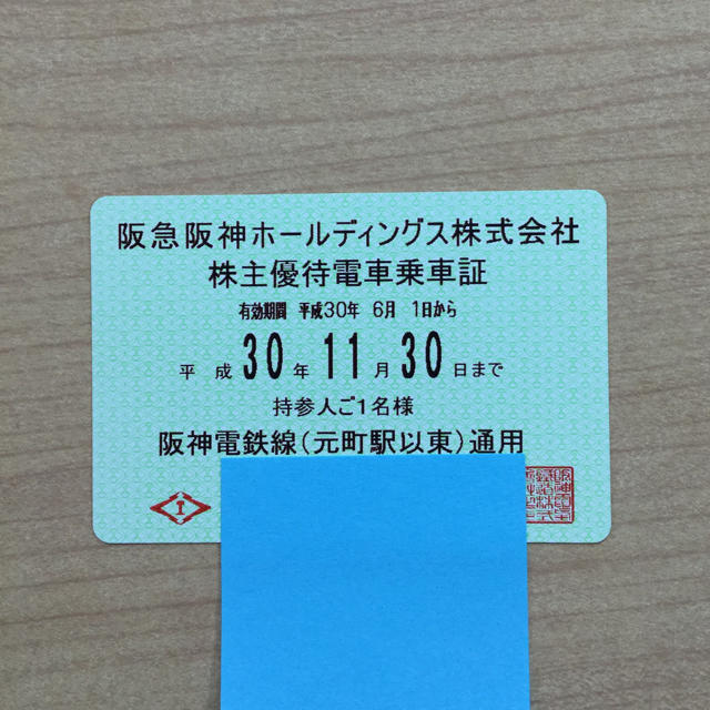 阪急阪神ホールディングス 阪神電鉄線 株主優待電車 乗車証 最新券 送料込み！