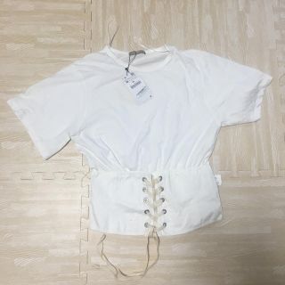 ザラ(ZARA)のZARA リボン ウエストシャツ(シャツ/ブラウス(半袖/袖なし))