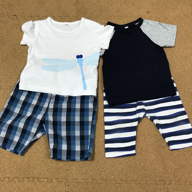 MUJI (無印良品)(ムジルシリョウヒン)の男の子80   4点セット キッズ/ベビー/マタニティのベビー服(~85cm)(Ｔシャツ)の商品写真