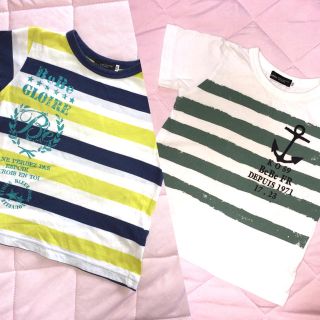 ベベ(BeBe)のbebe(べべ)ボーダー柄 Tシャツ 2枚セット 100cm(Tシャツ/カットソー)