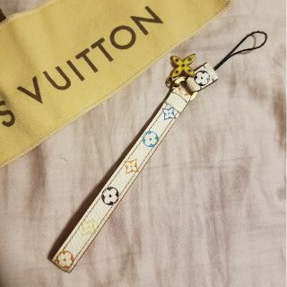 ルイヴィトン(LOUIS VUITTON)のLouis Vuitton ストラップ　白(ストラップ/イヤホンジャック)