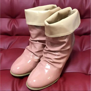 エルプラネット(ELLE PLANETE)のレインブーツ 新品未使用 ピンク パープル バイカラー 長靴(レインブーツ/長靴)
