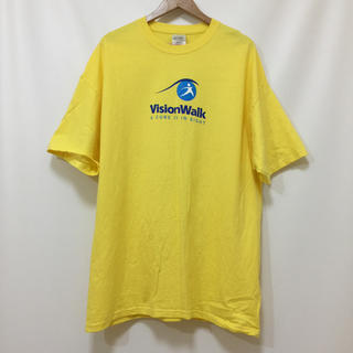 vision walkビジョンウォークチャリティTシャツ2XLイエロー US古着(Tシャツ/カットソー(半袖/袖なし))