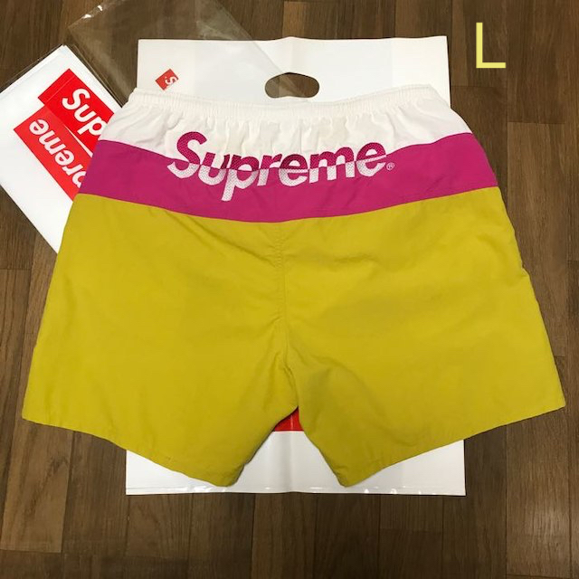 メンズSupreme split logo water short gold