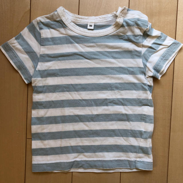 MUJI (無印良品)(ムジルシリョウヒン)の無印良品 子供Tシャツ ボーダー 80 キッズ/ベビー/マタニティのベビー服(~85cm)(Ｔシャツ)の商品写真