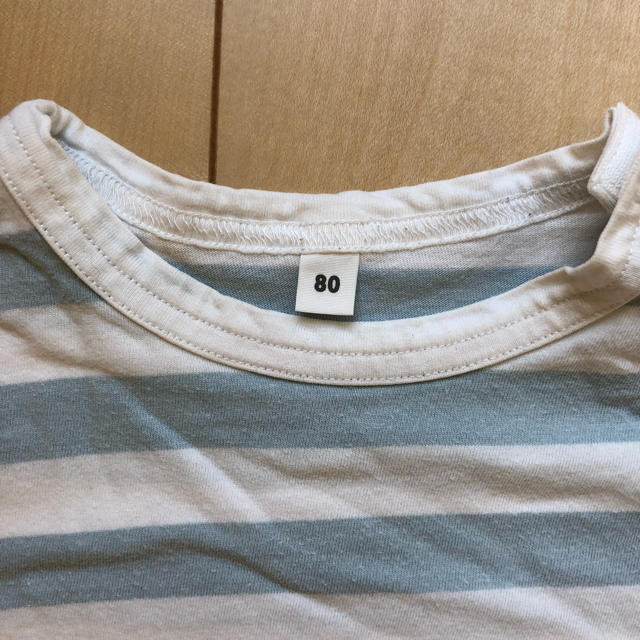 MUJI (無印良品)(ムジルシリョウヒン)の無印良品 子供Tシャツ ボーダー 80 キッズ/ベビー/マタニティのベビー服(~85cm)(Ｔシャツ)の商品写真