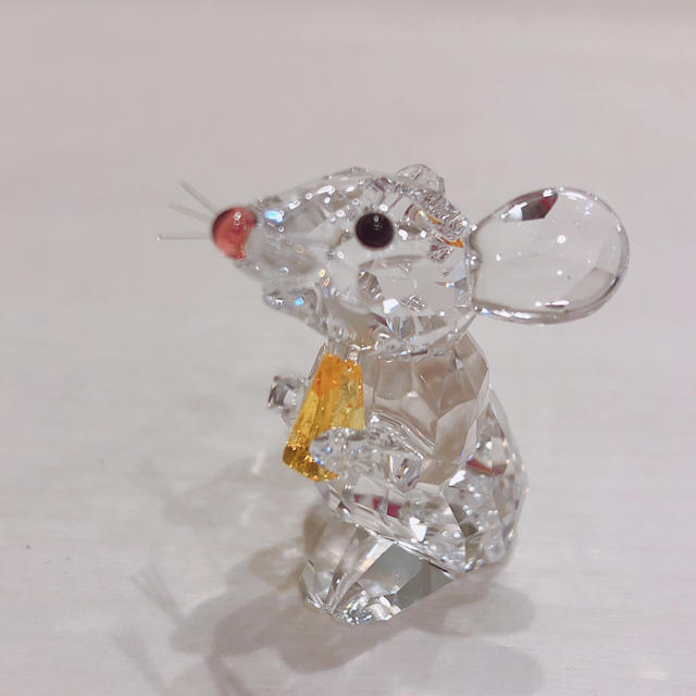 お歳暮 Mouse Swarovski チーズ ネズミ スワロフスキー 置物