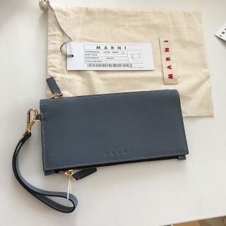 マルニ(Marni)のMARNIマルニレザー長財布サフィアーノ素材本革グレー新品未使用正規品(財布)