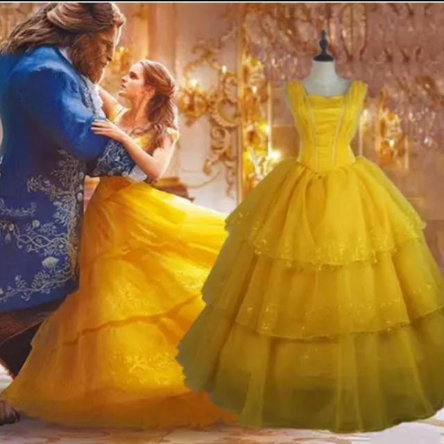 Disney(ディズニー)の美女と野獣 ベル ドレス 大人（パニエ付き）Sサイズ エンタメ/ホビーのコスプレ(衣装)の商品写真