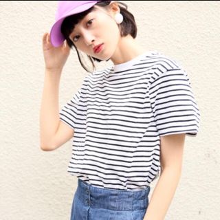 ローリーズファーム(LOWRYS FARM)のLOWRYS FARM 今季新作 USAベーシックT ボーダーTシャツ(Tシャツ(半袖/袖なし))