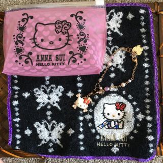 アナスイ(ANNA SUI)のANNASUI×KITTYコラボ/3点セット/未使用 アクセサリー ハンカチ(ブレスレット/バングル)