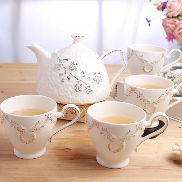 ティー・コーヒーカップセット カップ4客セット 花柄カップ ティー・コーヒーカップセット カップ4客セット 花柄カップ