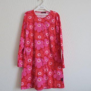 マリメッコ(marimekko)のmarimekko unikko カットソー　ワンピース　150　XS(ミニワンピース)