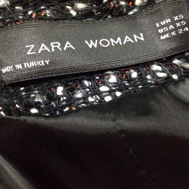 ZARA(ザラ)の♥︎ツイード×レザー切り替えコート♥︎ レディースのジャケット/アウター(ロングコート)の商品写真