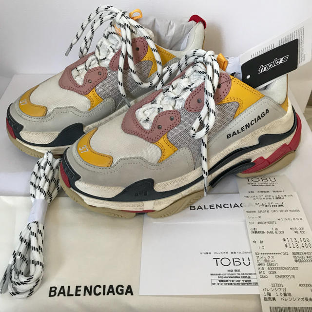 Balenciaga(バレンシアガ)の希少色 即日発送 37 BALENCIAGA triple s 池袋店購入  レディースの靴/シューズ(スニーカー)の商品写真