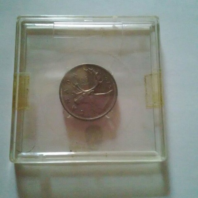 カナダ25セント銀貨 トナカイ 1975年