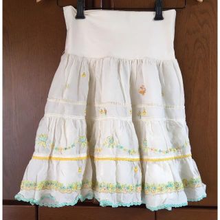 フランシュリッペ(franche lippee)のフランシュリッペ  アンティーク刺繍スカート(ひざ丈スカート)