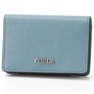 フルラ(Furla)のフルラ バビロン 名刺入れ 水色×グレー(名刺入れ/定期入れ)