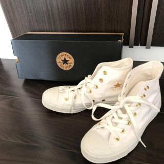 コンバース(CONVERSE)のコンバース★白×ゴールド★ハイカット(スニーカー)