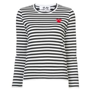 コムデギャルソン(COMME des GARCONS)のcomme des garcons play ハート ロゴ ボーダー柄カットソー(カットソー(長袖/七分))